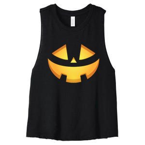 Halloween Jack O Lantern Jackolantern Pumpkin Face Costume Women's Racerback Cropped Tank