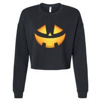 Halloween Jack O Lantern Jackolantern Pumpkin Face Costume Cropped Pullover Crew