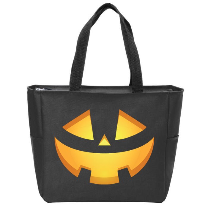 Halloween Jack O Lantern Jackolantern Pumpkin Face Costume Zip Tote Bag