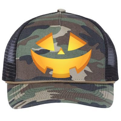 Halloween Jack O Lantern Jackolantern Pumpkin Face Costume Retro Rope Trucker Hat Cap