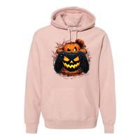 Halloween Jack O Lantern Pumpkin Face Gamer Gaming Premium Hoodie