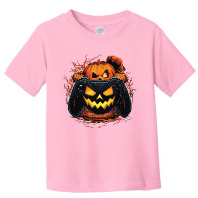 Halloween Jack O Lantern Pumpkin Face Gamer Gaming Toddler T-Shirt