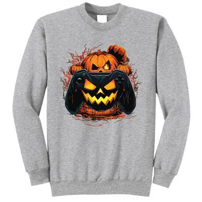 Halloween Jack O Lantern Pumpkin Face Gamer Gaming Sweatshirt