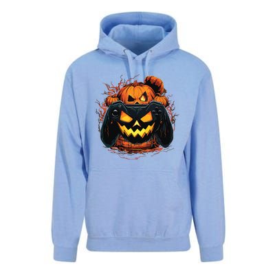 Halloween Jack O Lantern Pumpkin Face Gamer Gaming Unisex Surf Hoodie