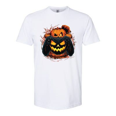 Halloween Jack O Lantern Pumpkin Face Gamer Gaming Softstyle CVC T-Shirt