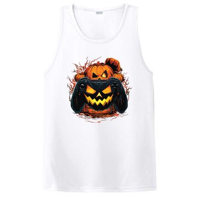 Halloween Jack O Lantern Pumpkin Face Gamer Gaming PosiCharge Competitor Tank