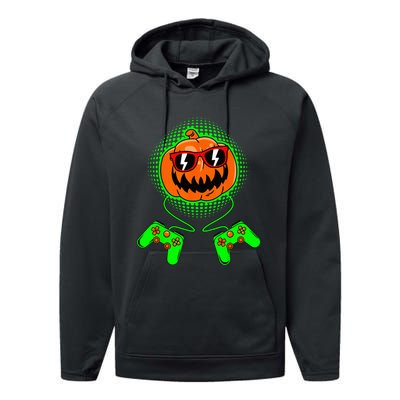 Halloween Jack O Lantern Gamer Performance Fleece Hoodie