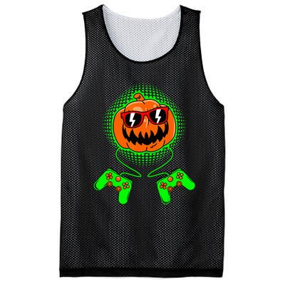 Halloween Jack O Lantern Gamer Mesh Reversible Basketball Jersey Tank