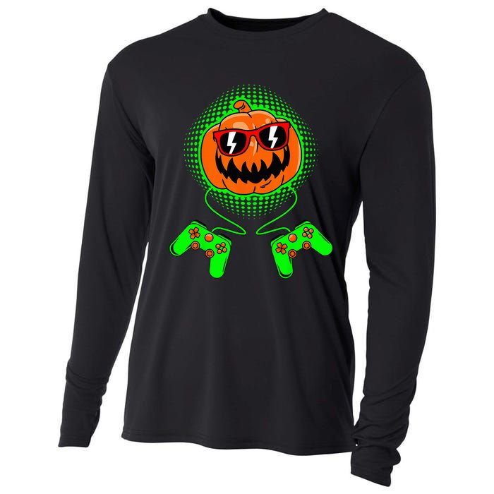 Halloween Jack O Lantern Gamer Cooling Performance Long Sleeve Crew