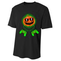 Halloween Jack O Lantern Gamer Performance Sprint T-Shirt