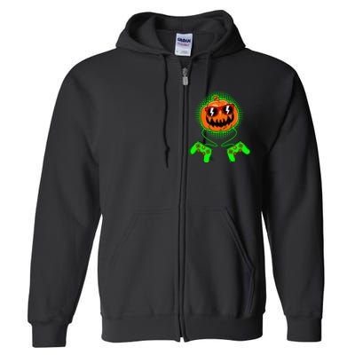 Halloween Jack O Lantern Gamer Full Zip Hoodie