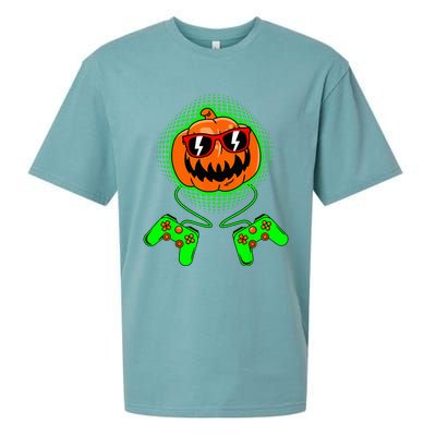 Halloween Jack O Lantern Gamer Sueded Cloud Jersey T-Shirt