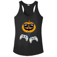 Halloween Jack O Lantern Pixelated Gaming Gamer Ladies PosiCharge Competitor Racerback Tank