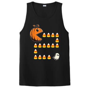 Halloween Jack O Lantern Pumpkin Eating Candy Corn PosiCharge Competitor Tank