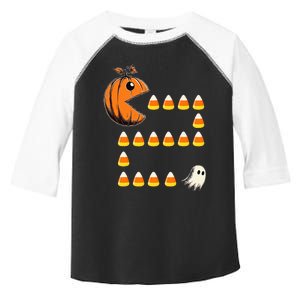 Halloween Jack O Lantern Pumpkin Eating Candy Corn Toddler Fine Jersey T-Shirt