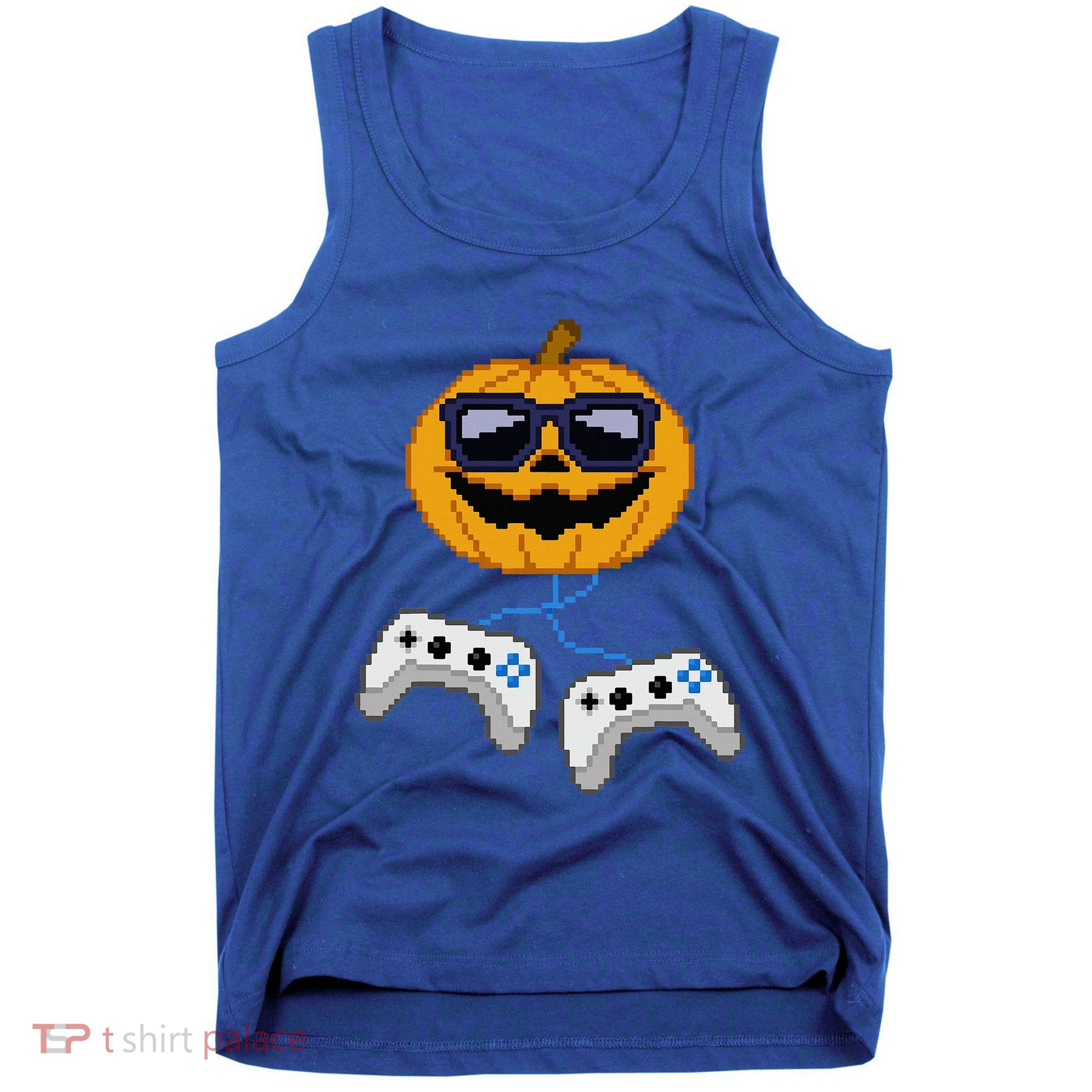 Halloween Jack O Lantern Pixelated Gaming Gamer Tank Top