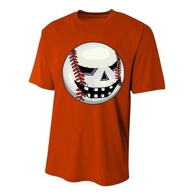 Halloween Jack O Lantern Baseball Player Coach Pitcher Performance Sprint T-Shirt