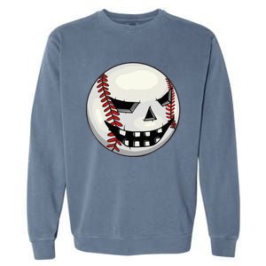 Halloween Jack O Lantern Baseball Player Coach Pitcher Garment-Dyed Sweatshirt