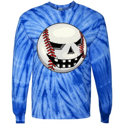 Halloween Jack O Lantern Baseball Player Coach Pitcher Tie-Dye Long Sleeve Shirt