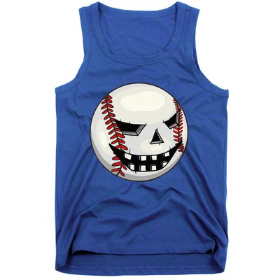 Halloween Jack O Lantern Baseball Player Coach Pitcher Tank Top