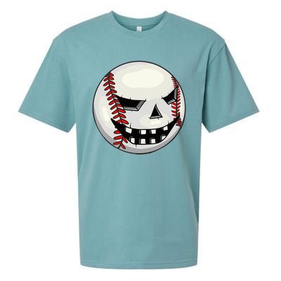 Halloween Jack O Lantern Baseball Player Coach Pitcher Sueded Cloud Jersey T-Shirt