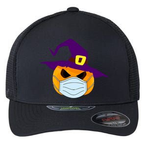 Halloween Jack O Lantern Masked Up Flexfit Unipanel Trucker Cap