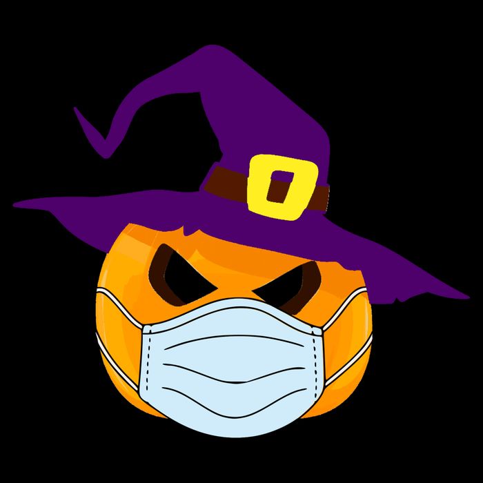 Halloween Jack O Lantern Masked Up Flexfit Unipanel Trucker Cap