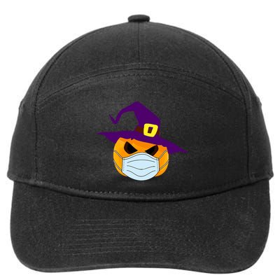 Halloween Jack O Lantern Masked Up 7-Panel Snapback Hat