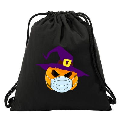 Halloween Jack O Lantern Masked Up Drawstring Bag