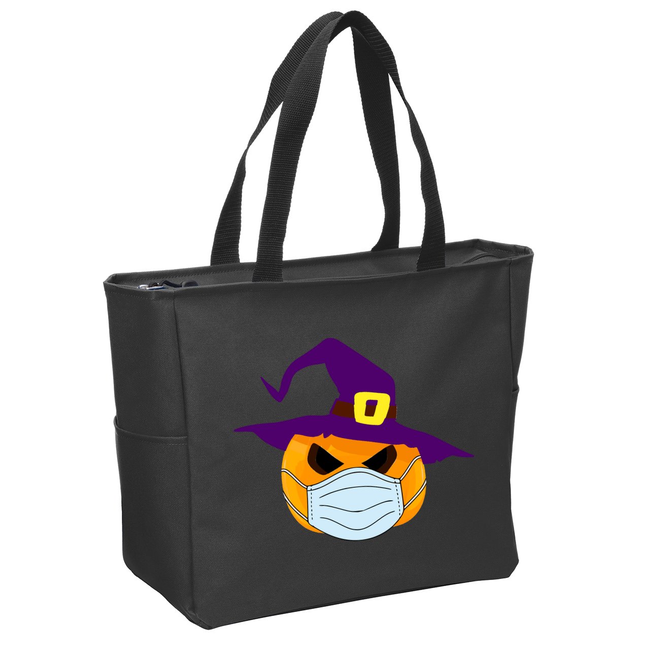 Halloween Jack O Lantern Masked Up Zip Tote Bag