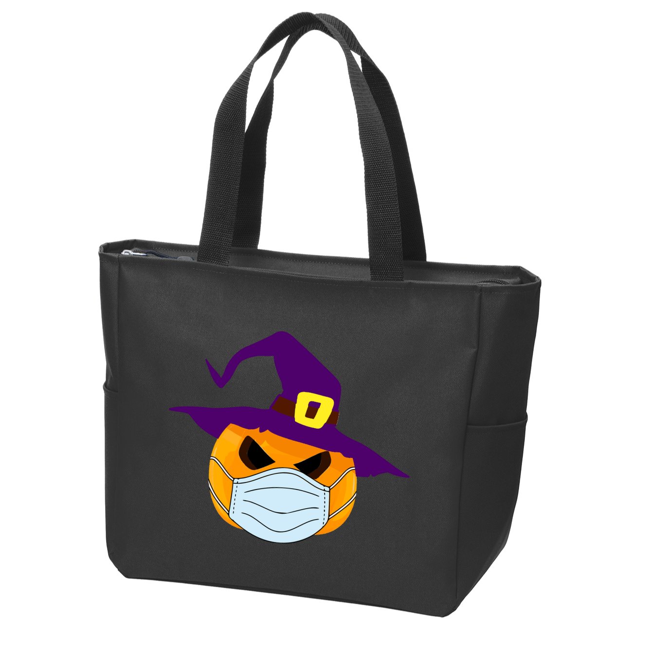 Halloween Jack O Lantern Masked Up Zip Tote Bag