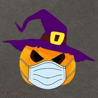 Halloween Jack O Lantern Masked Up Cotton Canvas Backpack