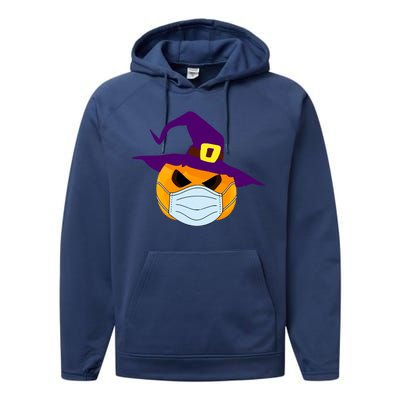 Halloween Jack O Lantern Masked Up Performance Fleece Hoodie