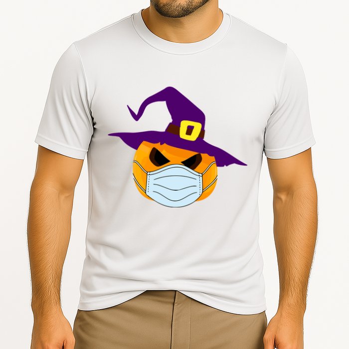 Halloween Jack O Lantern Masked Up Cooling Performance Crew T-Shirt