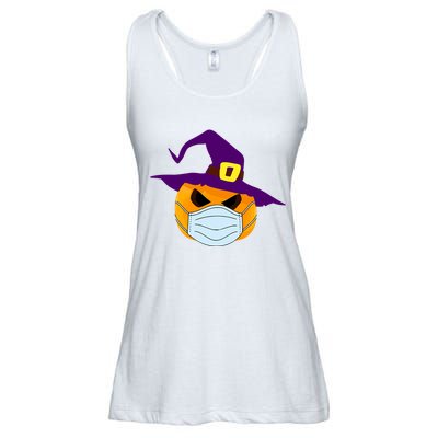 Halloween Jack O Lantern Masked Up Ladies Essential Flowy Tank