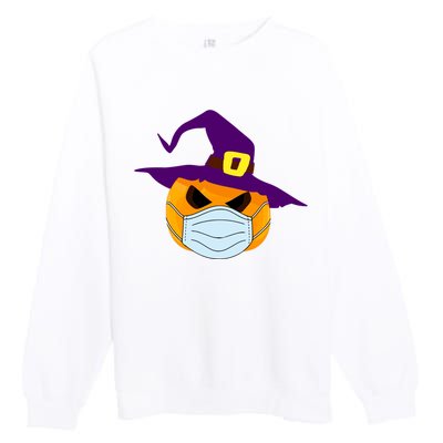 Halloween Jack O Lantern Masked Up Premium Crewneck Sweatshirt