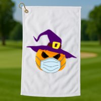 Halloween Jack O Lantern Masked Up Golf Towel