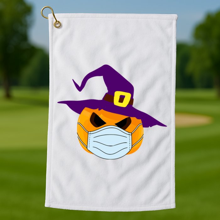 Halloween Jack O Lantern Masked Up Golf Towel