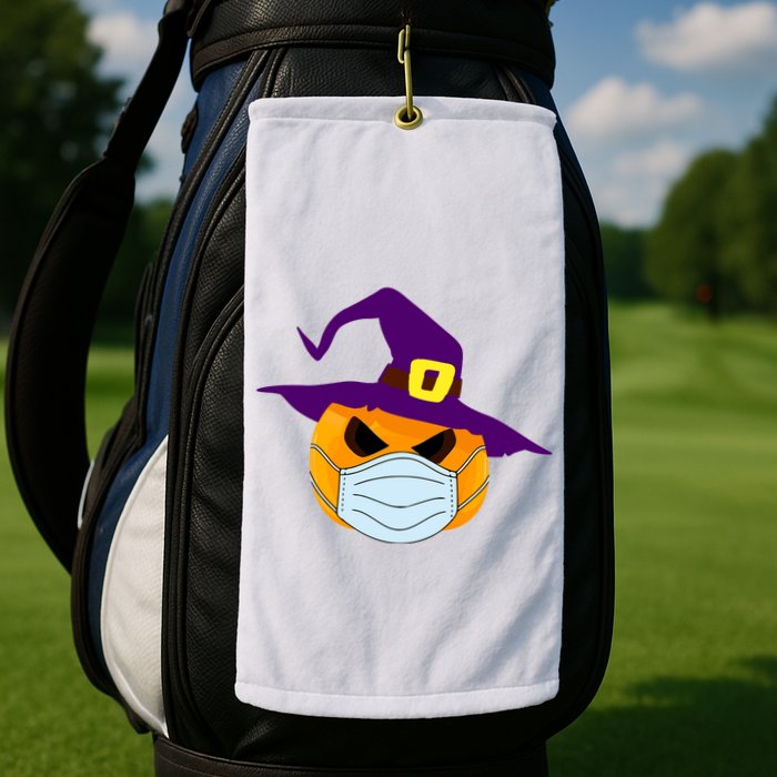 Halloween Jack O Lantern Masked Up Golf Towel