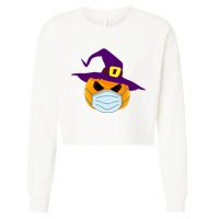 Halloween Jack O Lantern Masked Up Cropped Pullover Crew
