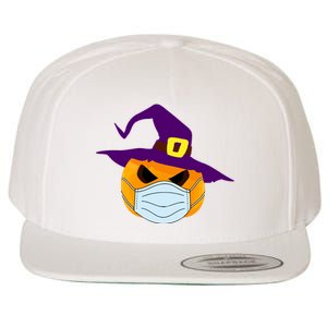 Halloween Jack O Lantern Masked Up Wool Snapback Cap