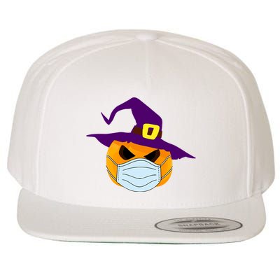 Halloween Jack O Lantern Masked Up Wool Snapback Cap