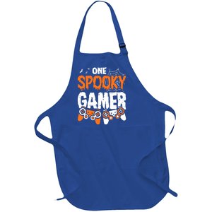 Halloween Jack O Lantern Gamer Funny Halloween Gaming Great Gift Full-Length Apron With Pockets