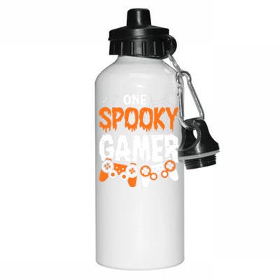 Halloween Jack O Lantern Gamer Funny Halloween Gaming Great Gift Aluminum Water Bottle