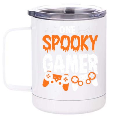 Halloween Jack O Lantern Gamer Funny Halloween Gaming Great Gift 12 oz Stainless Steel Tumbler Cup