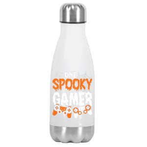 Halloween Jack O Lantern Gamer Funny Halloween Gaming Great Gift Stainless Steel Insulated Water Bottle