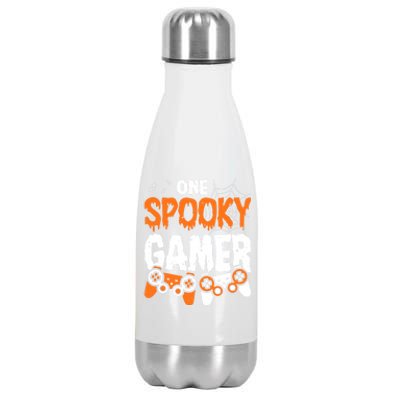 Halloween Jack O Lantern Gamer Funny Halloween Gaming Great Gift Stainless Steel Insulated Water Bottle