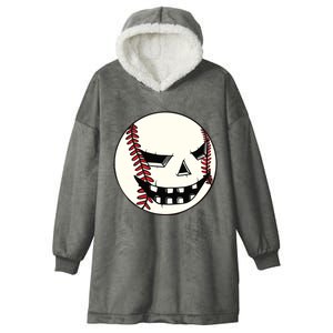 Halloween Jack O Lantern Baseball Player Coach Pitcher Hooded Wearable Blanket