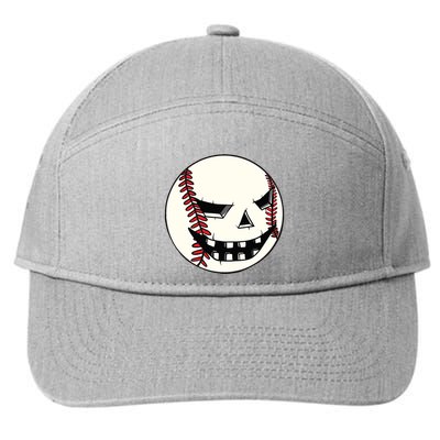 Halloween Jack O Lantern Baseball Player Coach Pitcher 7-Panel Snapback Hat