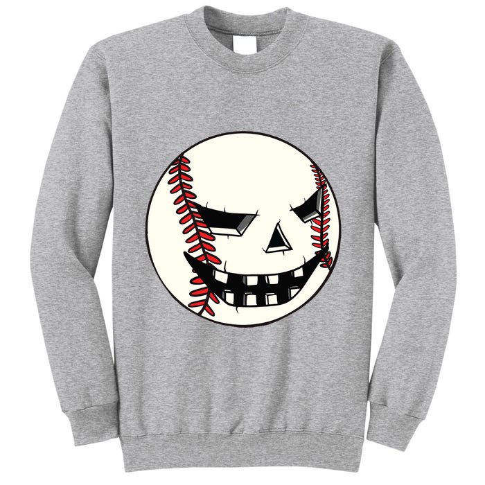 Halloween Jack O Lantern Baseball Player Coach Pitcher Tall Sweatshirt